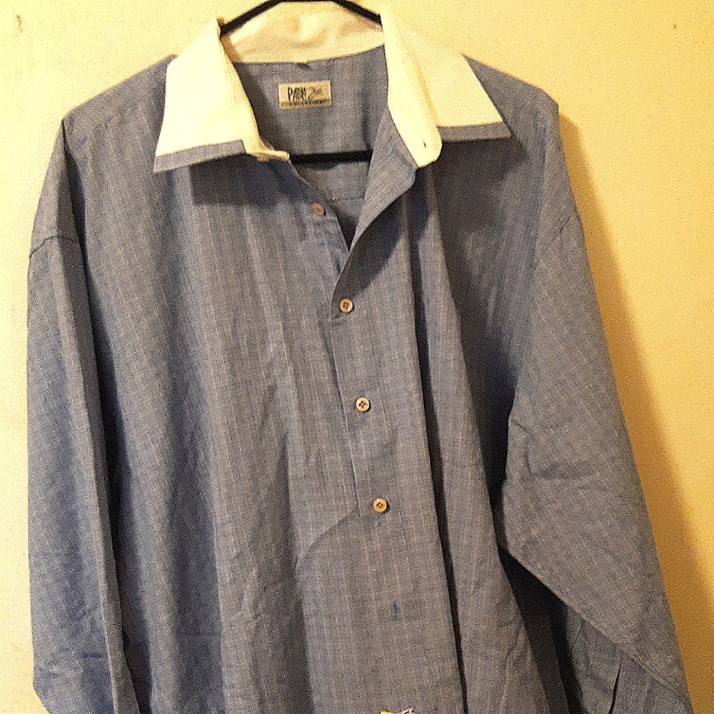 Mens xl  blue checked long sleeve shirt